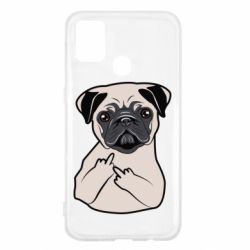 Чехол для Samsung M31 Dog Portait with middle finger up - PrintSalon