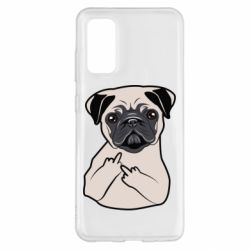 Чехол для Samsung S20 Dog Portait with middle finger up-PrintSalon Чехол для Samsung S20 Dog Portait with middle finger up