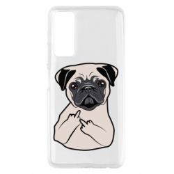 Чехол для Huawei P Smart 2021 Dog Portait with middle finger up - PrintSalon