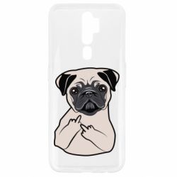 Чехол для Oppo A5/A9 2020 Dog Portait with middle finger up - PrintSalon