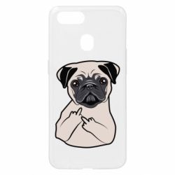 Чехол для Oppo A5s/A12 Dog Portait with middle finger up - PrintSalon