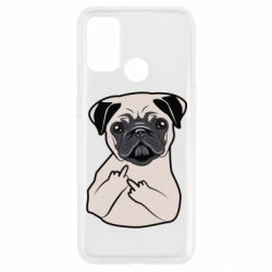 Чехол для Oppo A53/A32/A33 Dog Portait with middle finger up - PrintSalon