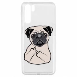 Чехол для Oppo A91/Reno3 Dog Portait with middle finger up - PrintSalon