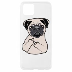 Чехол для Oppo A92s Dog Portait with middle finger up - PrintSalon