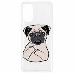 Чехол для Oppo Reno 4 Dog Portait with middle finger up - PrintSalon