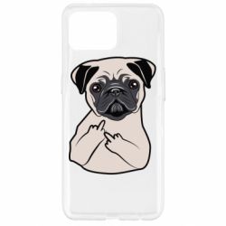 Чехол для Oppo Reno 4 Lite Dog Portait with middle finger up - PrintSalon