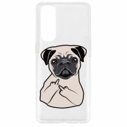 Чехол для Oppo Reno 4 Pro Dog Portait with middle finger up - PrintSalon