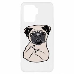 Чехол для Oppo Reno 5 Lite Dog Portait with middle finger up - PrintSalon