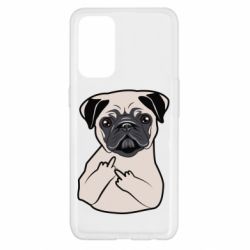 Чехол для Oppo Reno 5 4G Dog Portait with middle finger up - PrintSalon