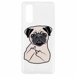 Чехол для Oppo Find X2 Dog Portait with middle finger up - PrintSalon