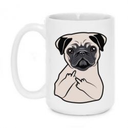 Чашка 420ml Dog Portait with middle finger up - PrintSalon