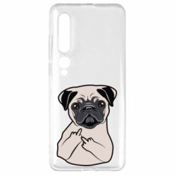 Чехол для Xiaomi Mi10/10 Pro Dog Portait with middle finger up - PrintSalon