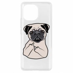 Чехол для Xiaomi Mi11 Dog Portait with middle finger up - PrintSalon