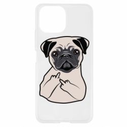 Чехол для Xiaomi Mi11 Lite Dog Portait with middle finger up - PrintSalon