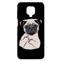 Чехол для Xiaomi Redmi Note 9S/9Pro/9Pro Max Dog Portait with middle finger up - PrintSalon