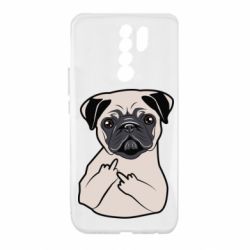 Чехол для Xiaomi Redmi 9 Dog Portait with middle finger up - PrintSalon