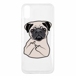 Чехол для Xiaomi Redmi 9a Dog Portait with middle finger up - PrintSalon