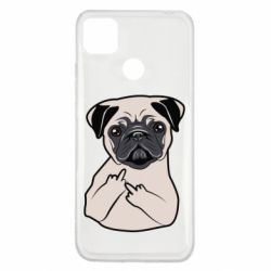 Чехол для Xiaomi Redmi 9c Dog Portait with middle finger up