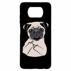 Чехол для Xiaomi Poco X3 Dog Portait with middle finger up - PrintSalon