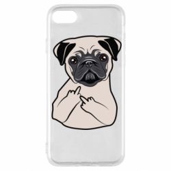 Чехол для iPhone SE 2022 Dog Portait with middle finger up - PrintSalon