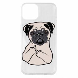 Чехол для iPhone 14 Dog Portait with middle finger up