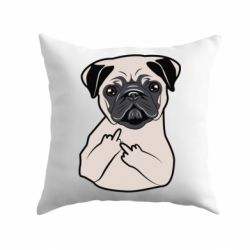 Подушка Dog Portait with middle finger up - PrintSalon