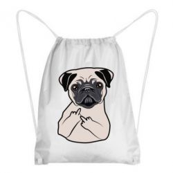 Рюкзак-мешок Dog Portait with middle finger up - PrintSalon
