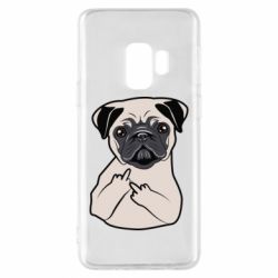 Чехол для Samsung S9 Dog Portait with middle finger up - PrintSalon