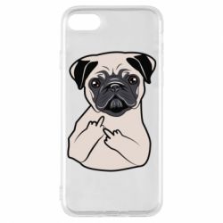 Чехол для iPhone 8 Dog Portait with middle finger up - PrintSalon