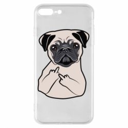 Чехол для iPhone 8 Plus Dog Portait with middle finger up - PrintSalon