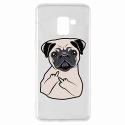 Чехол для Samsung A8+ 2018 Dog Portait with middle finger up - PrintSalon