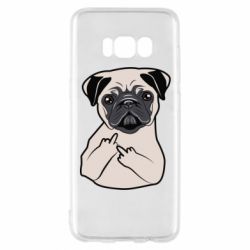 Чехол для Samsung S8 Dog Portait with middle finger up - PrintSalon