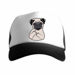 Кепка-тракер Dog Portait with middle finger up - PrintSalon