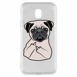 Чехол для Samsung J3 2017 Dog Portait with middle finger up - PrintSalon