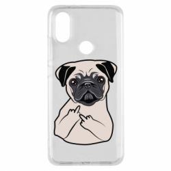 Чехол для Xiaomi Mi A2 Dog Portait with middle finger up - PrintSalon