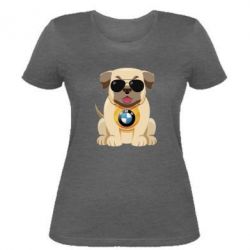 Жіноча футболка Dog with a collar BMW - PrintSalon