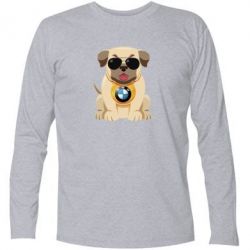 Футболка з довгим рукавом Dog with a collar BMW - PrintSalon