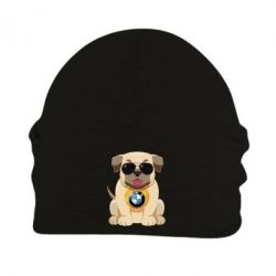 Шапка флісова Dog with a collar BMW - PrintSalon