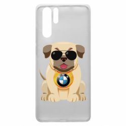 Чехол для Huawei P30 Pro Dog with a collar BMW