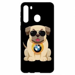 Чехол для Samsung A21 Dog with a collar BMW