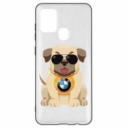 Чохол для Samsung A21s Dog with a collar BMW - PrintSalon