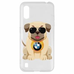 Чехол для Samsung A01/M01 Dog with a collar BMW