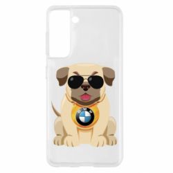 Чохол для Samsung S21 Dog with a collar BMW - PrintSalon