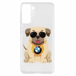 Чохол для Samsung S21+ Dog with a collar BMW - PrintSalon
