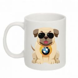 Чашка 320ml Dog with a collar BMW - PrintSalon
