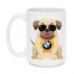 Чашка 420ml Dog with a collar BMW - PrintSalon
