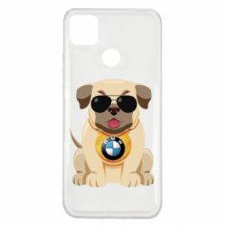 Чехол для Xiaomi Redmi 9c Dog with a collar BMW