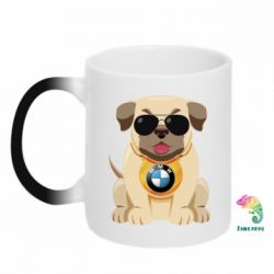 Чашка-хамелеон Dog with a collar BMW