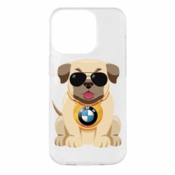 Чохол для iPhone 14 Pro Dog with a collar BMW - PrintSalon