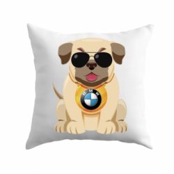 Подушка Dog with a collar BMW - PrintSalon
